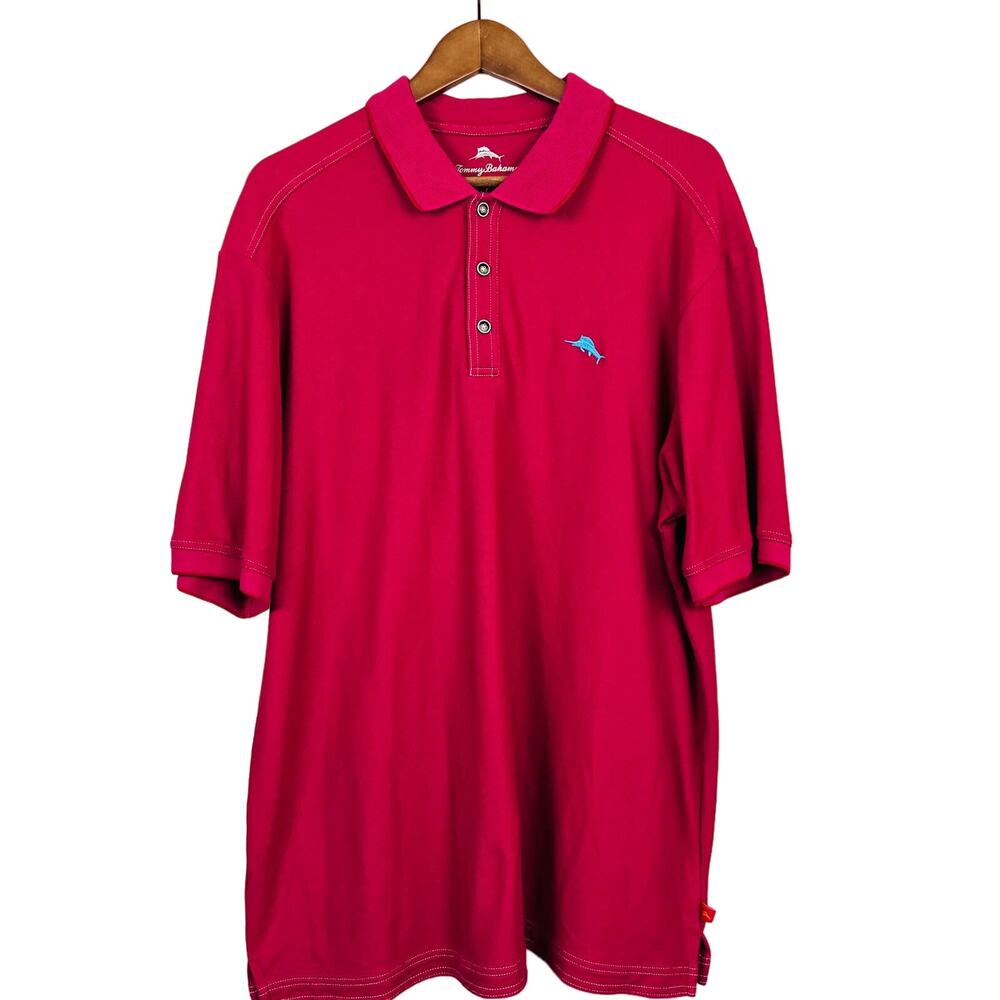 Tommy Bahama Knit Polo Short Sleeve Pink - XL